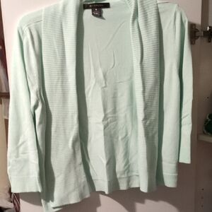89th & Madison Green Cardigan Lightweight Knit Sweater